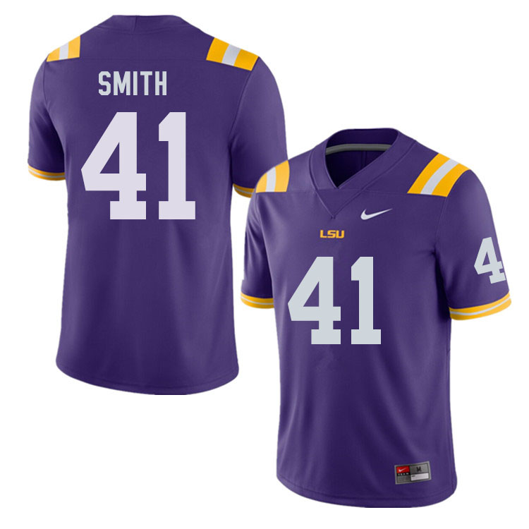 Men #41 Carlton Smith LSU Tigers College Football Jerseys Sale-Purple - Click Image to Close